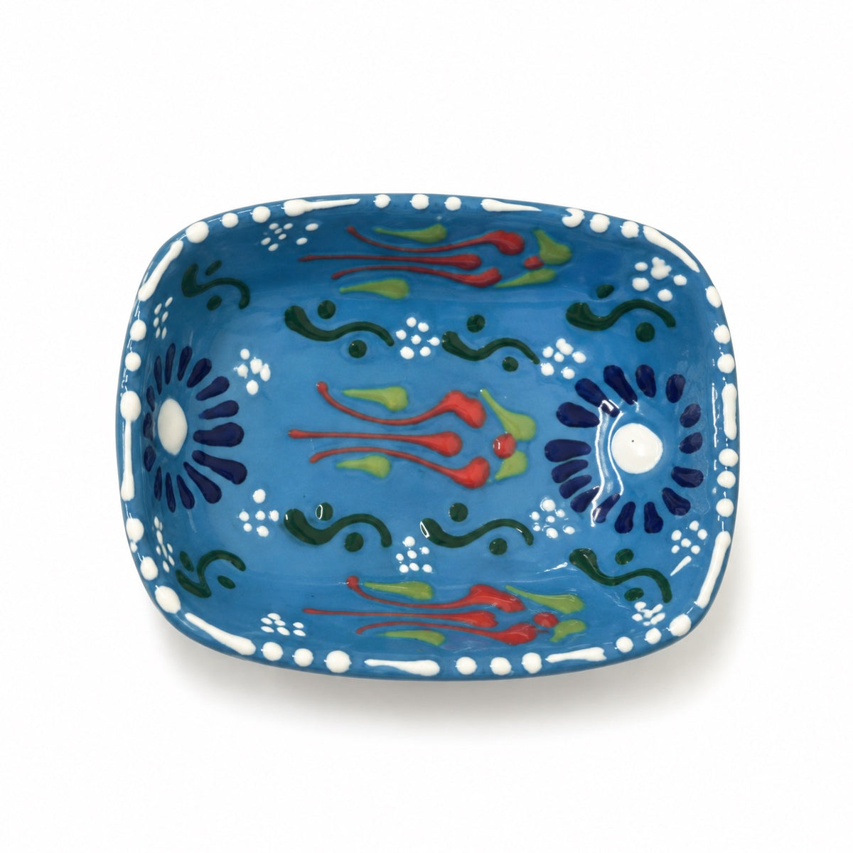 3" Square Ceramic Embossed Bowl