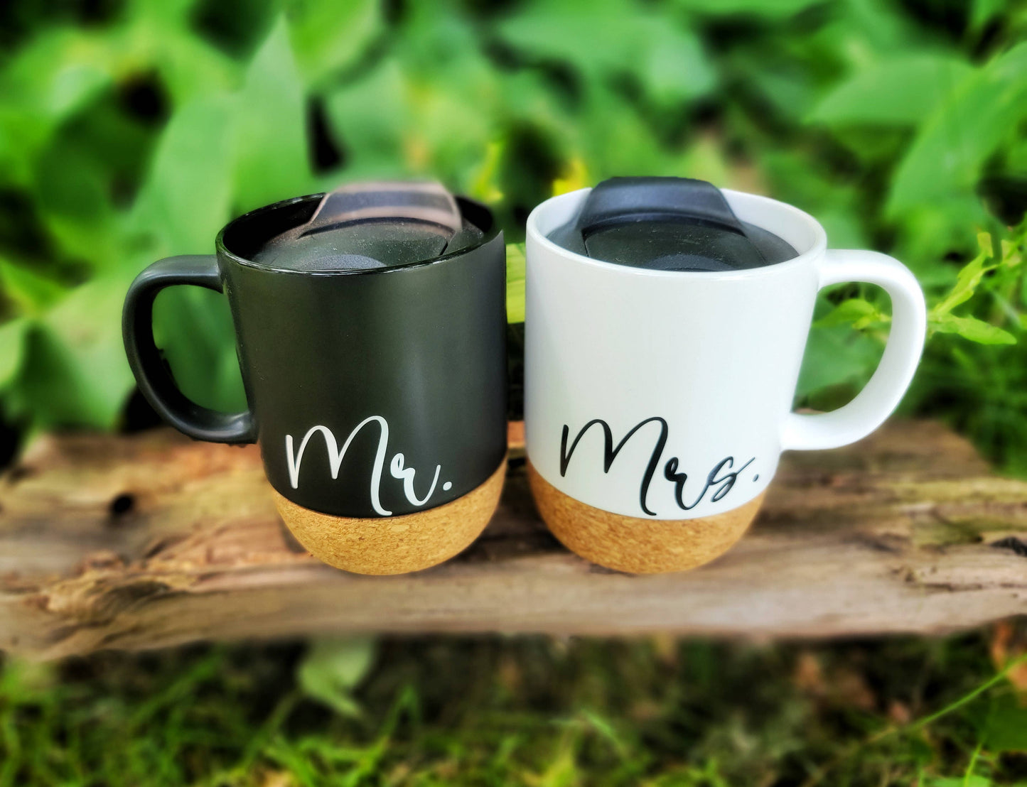 Mr and Mrs Mug Set, Black and White Mug Set, Wedding Gift