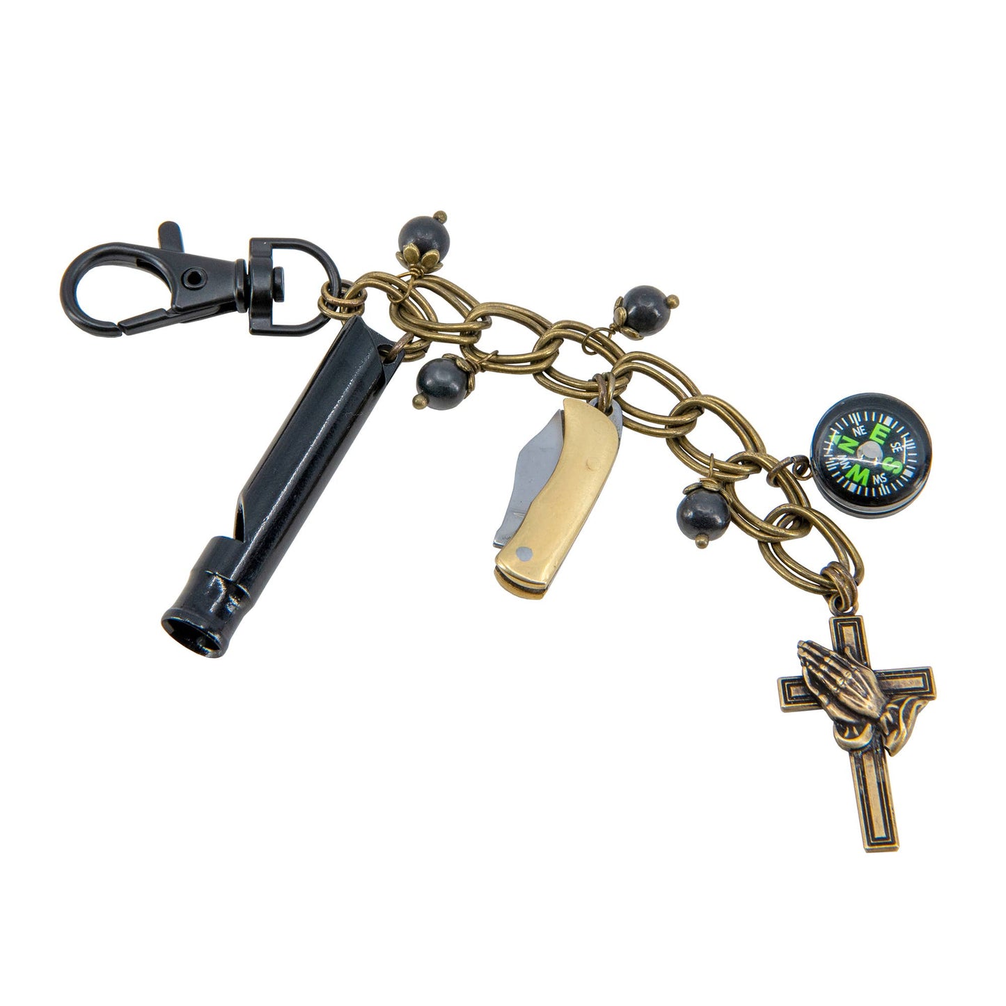 Purse Backpack Charms: Christian Cross Charm with Whistle