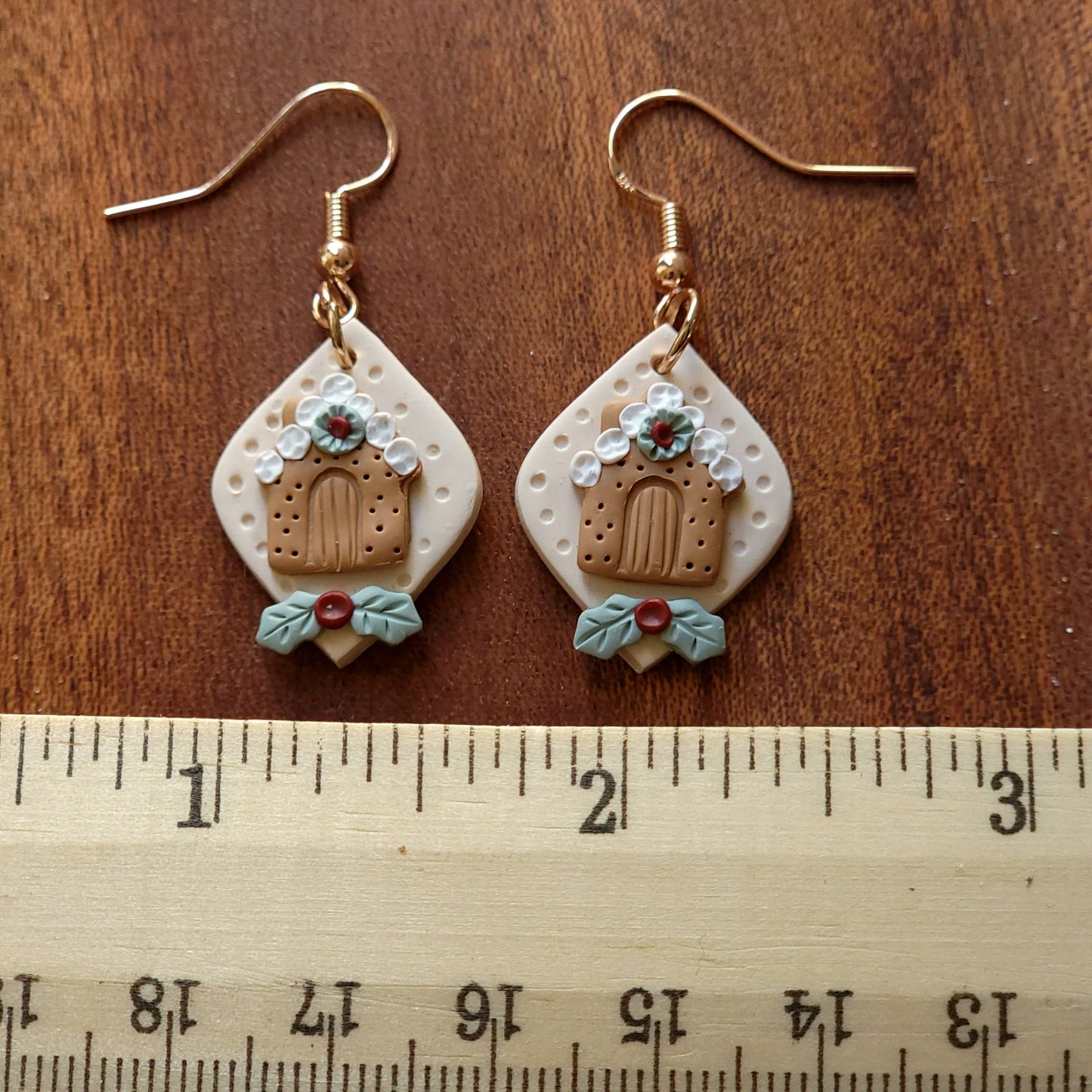 Hand Crafted Gingerbread House Earrings