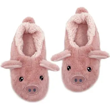 Pink Steps Funny Fluffy House Cute Slippers