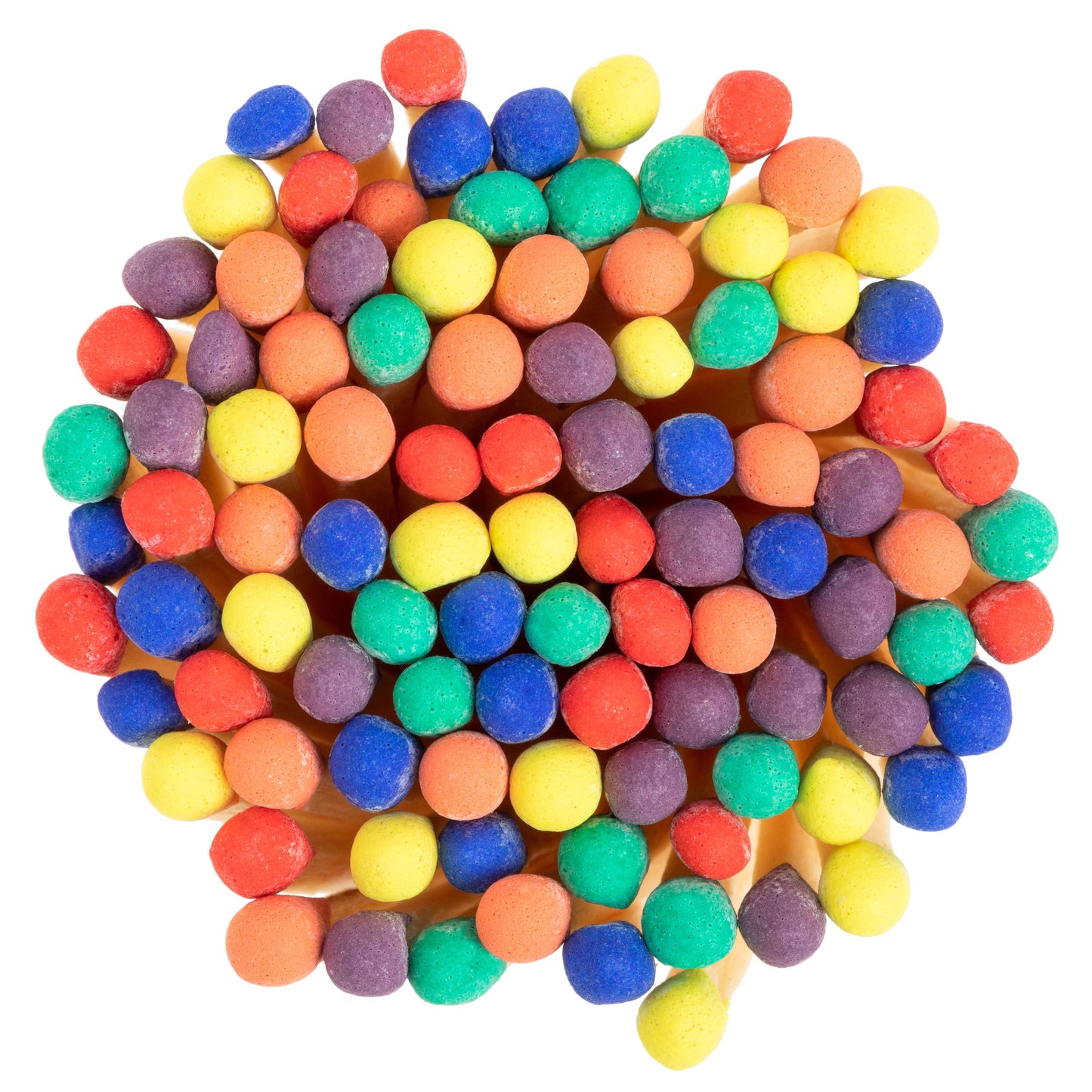 Surtido de caramelos de colores en frasco de corcho mediano.