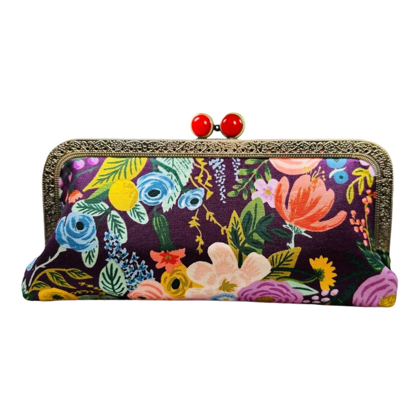 Cell Phone Clutch - Floral Plum