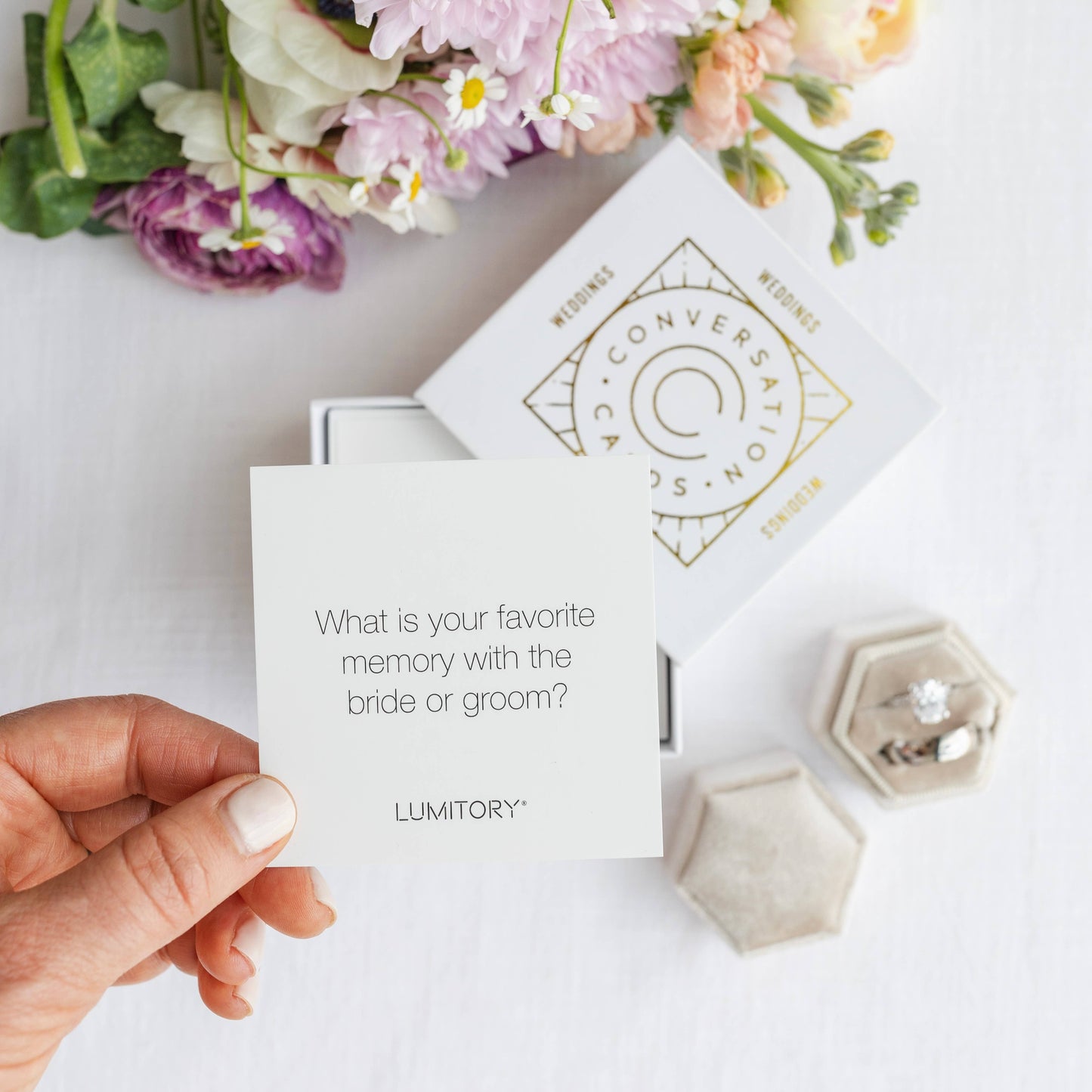 Wedding Conversation Cards: Case of 12 with Free Display