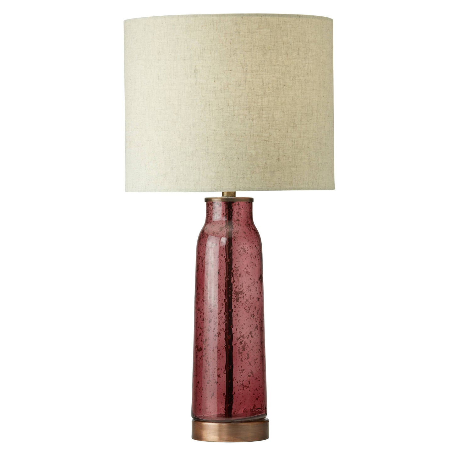 22"H 1-Light Raine Amber/Blue/Red Glass and Metal Table Lamp
