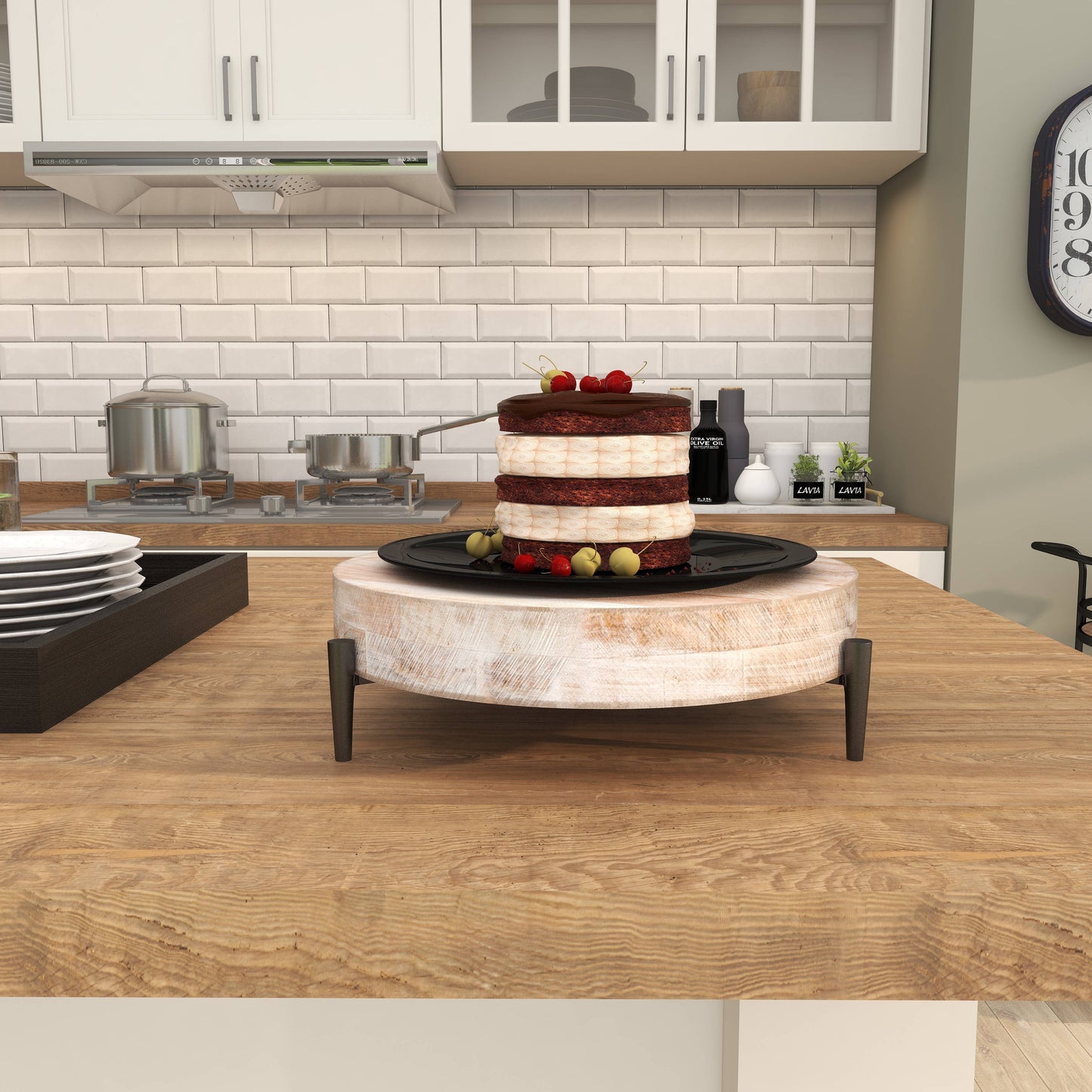 Modern Cream Mango Wood Tray