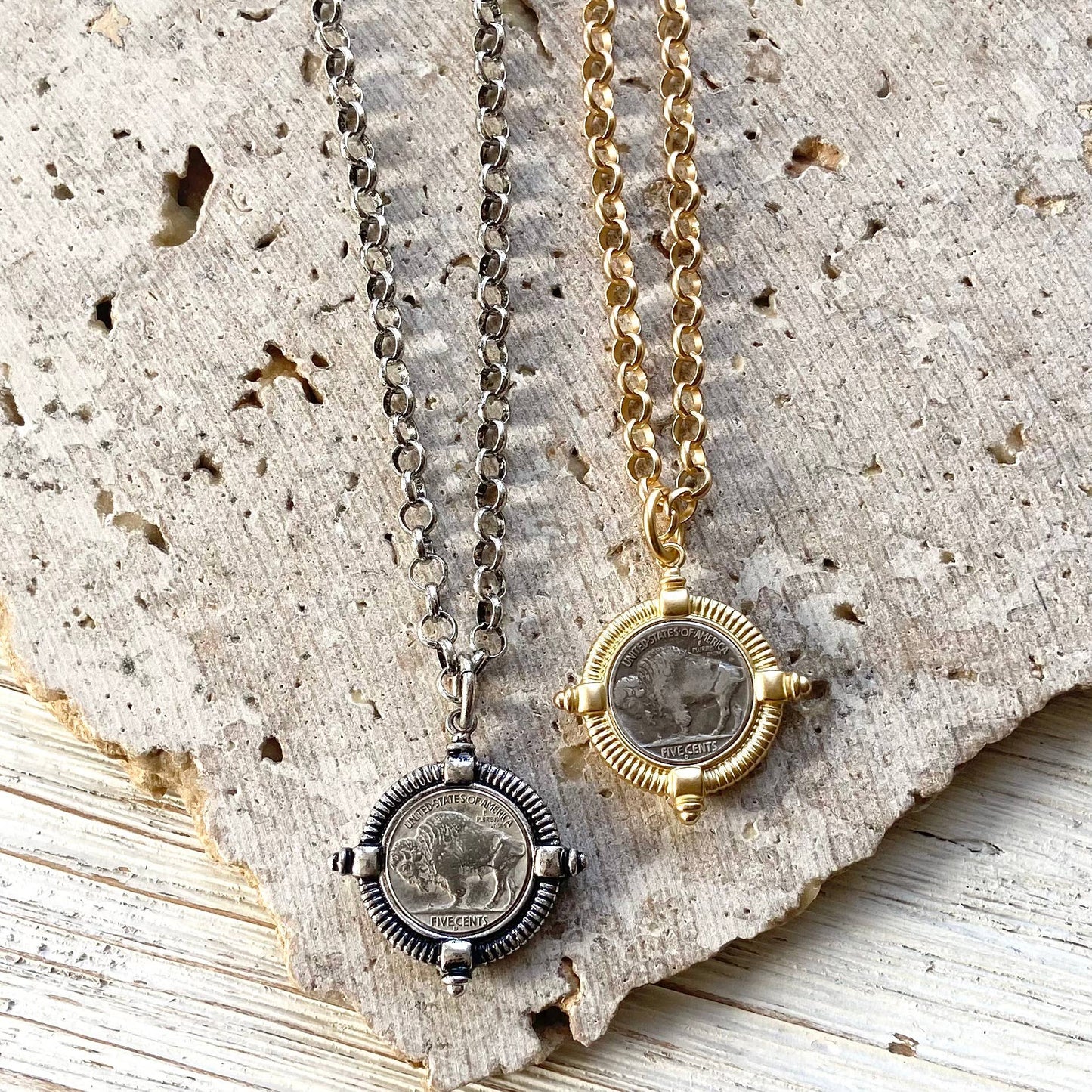 Buffalo coin necklace