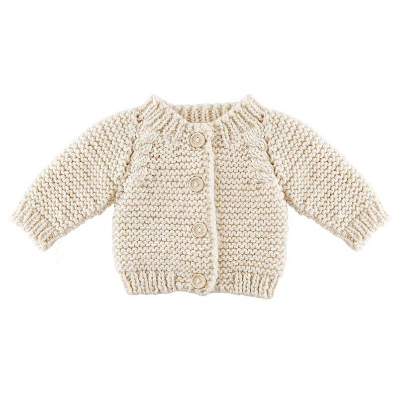 Cozy Knit Sweater - Round Buttons 0-6 Mo