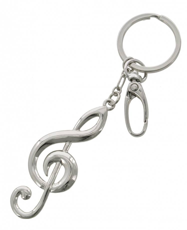 G Clef Music Metal Keychain