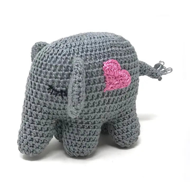 Crochet Elephant - Pink Heart