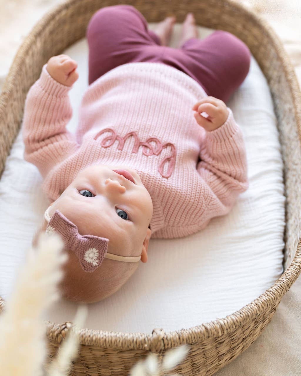 Love Embroidered Chunky Knit Baby Sweater (Organic)