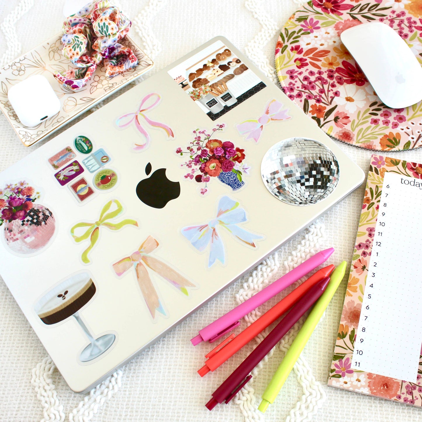 Clear Blush Bow Sticker