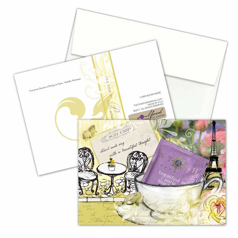 TEA GREETING Card with REAL TEA BAG - Beautiful Thought