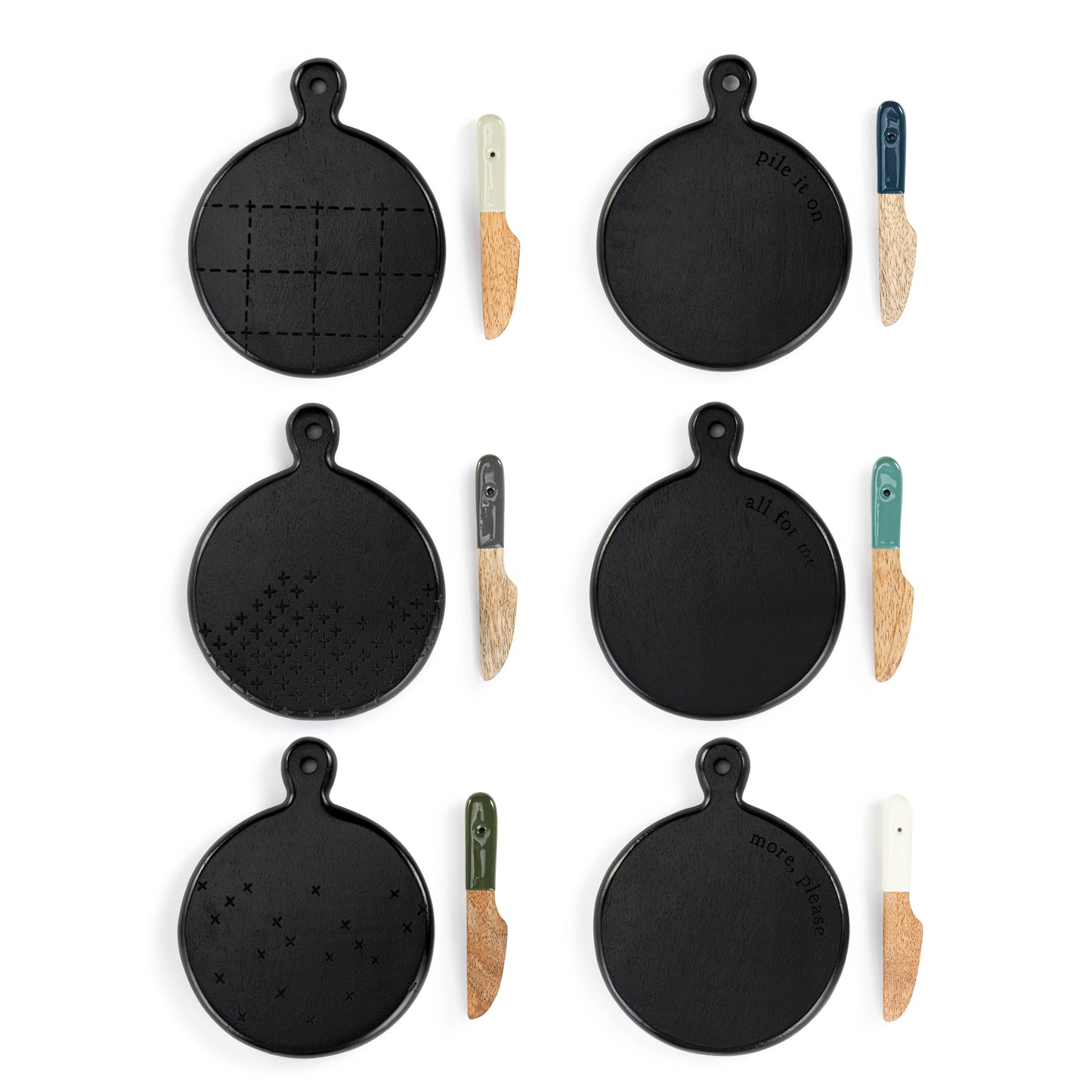 Mini Wood Serving Board Ebony Astd