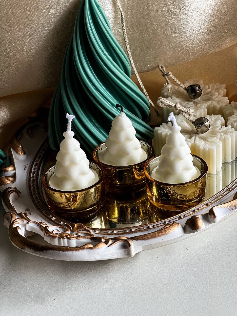 Mini Christmas Trees Tea lights Candle 2 1/4x1.5in