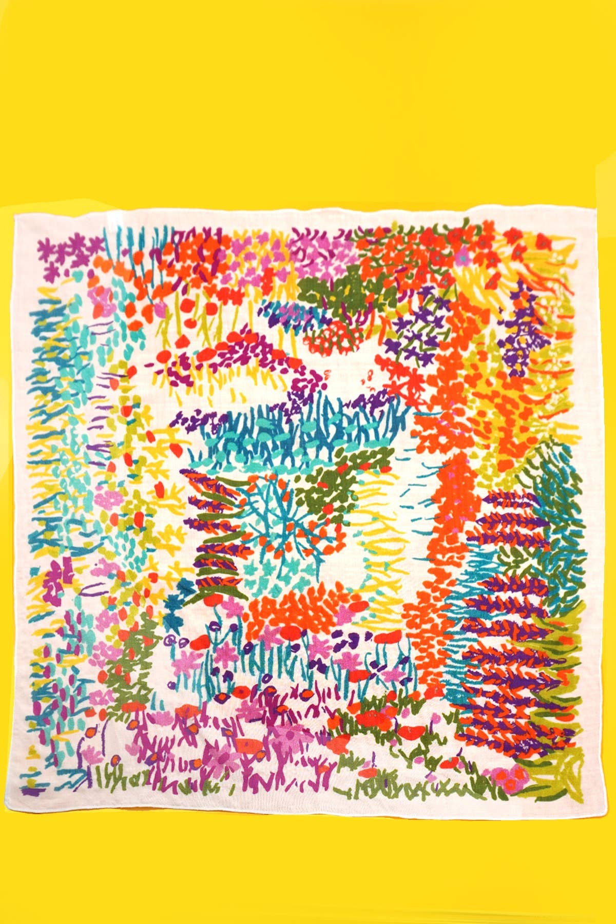 COTTON FLORAL PRINT SILKY FEELING BANDANA SCARF