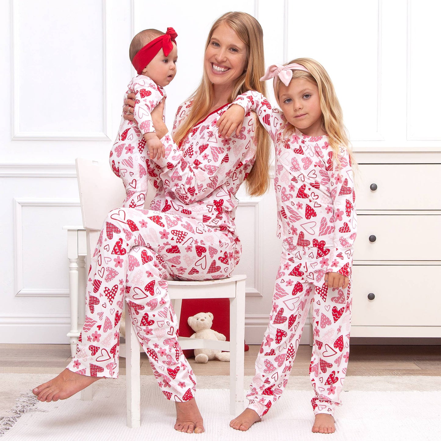Tesa Babe - Baby Girl's Valentine's Day Hearts Bamboo Romper