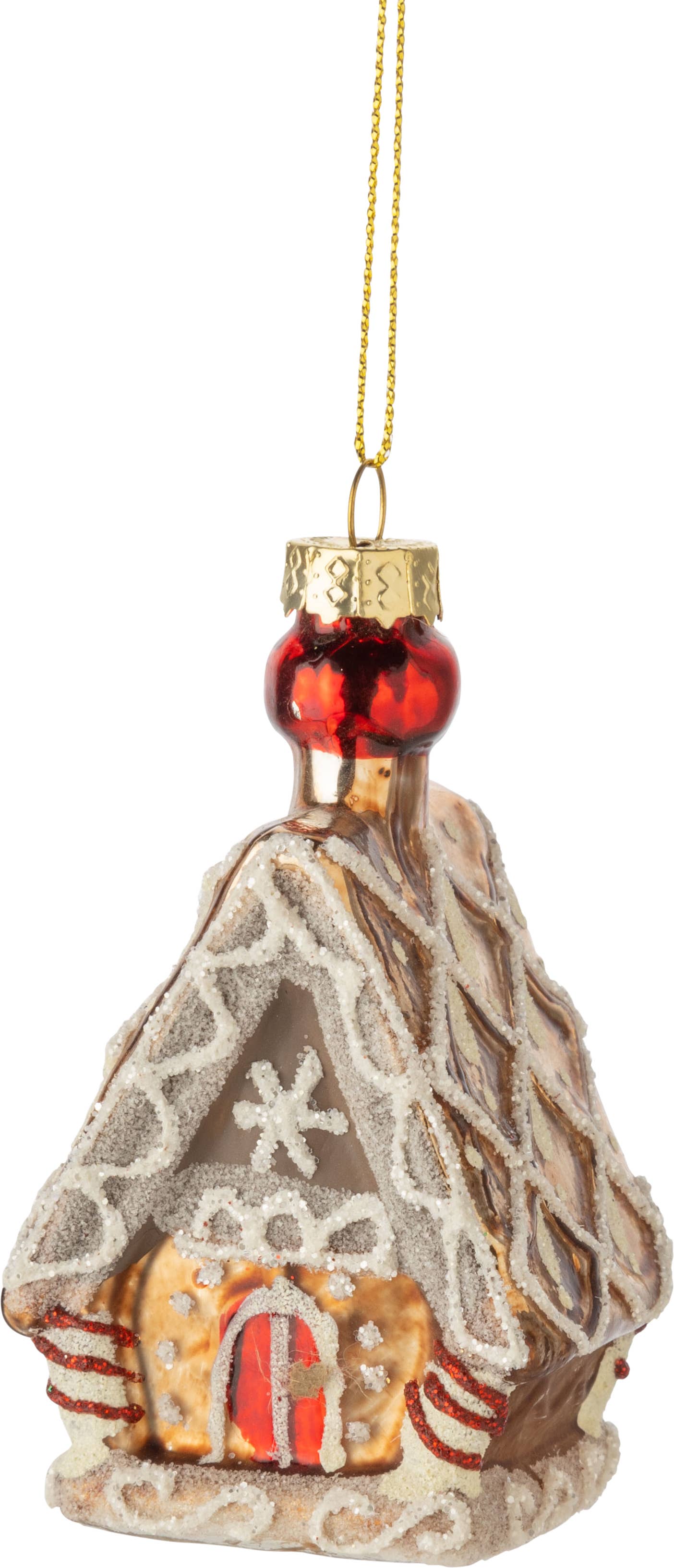 Gls gbread hse ornament,3.75in