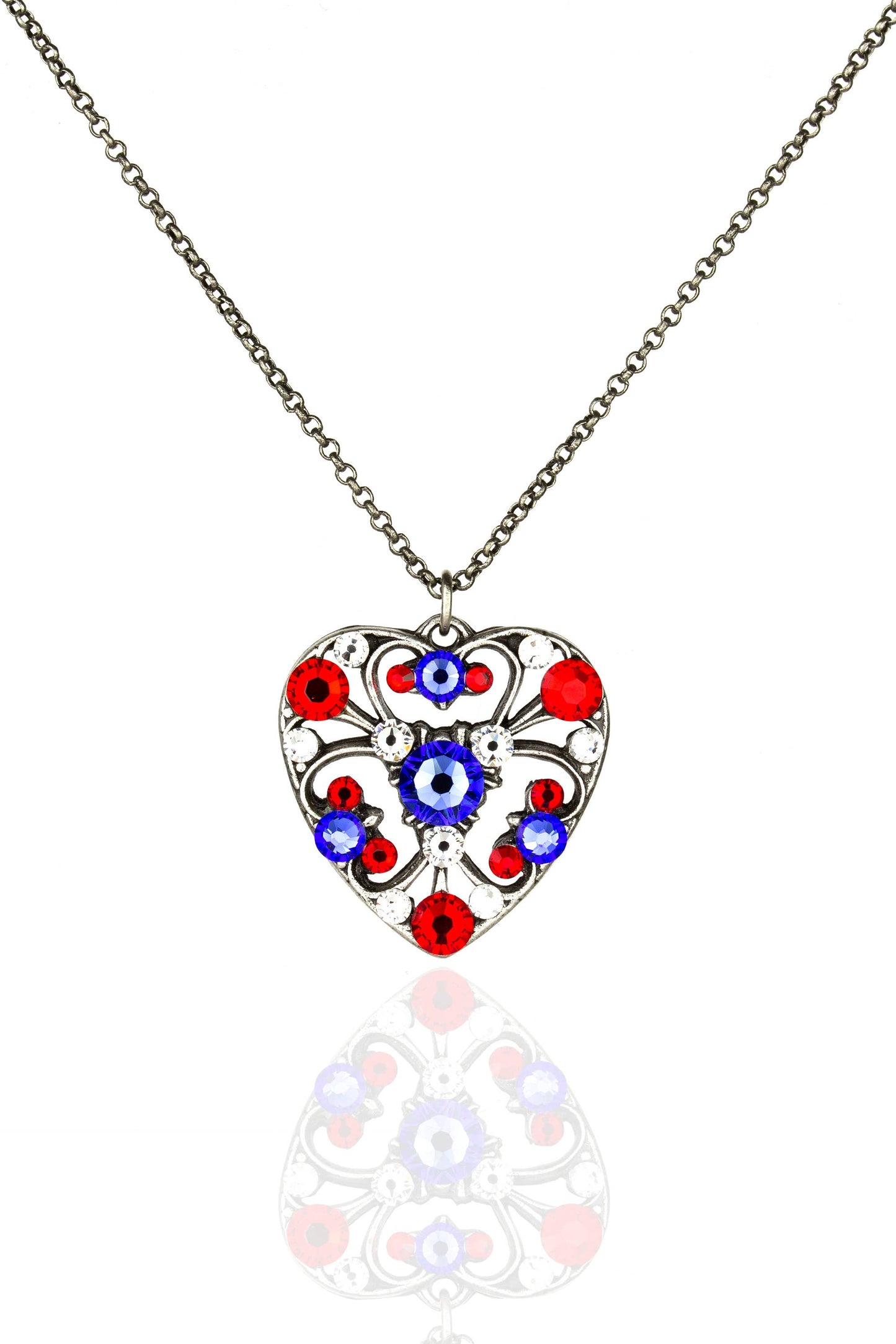Americana Crystal Heart Necklace