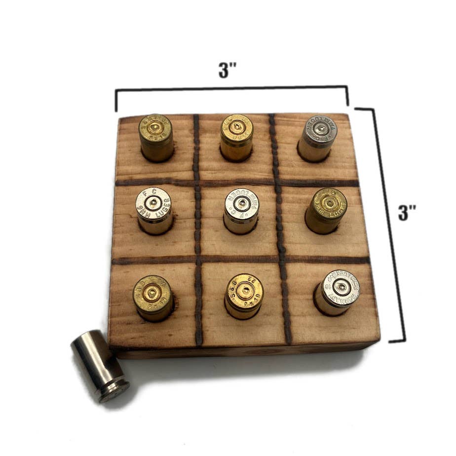 Tic Tac Toe Game with Bullet Casings, Man Cave