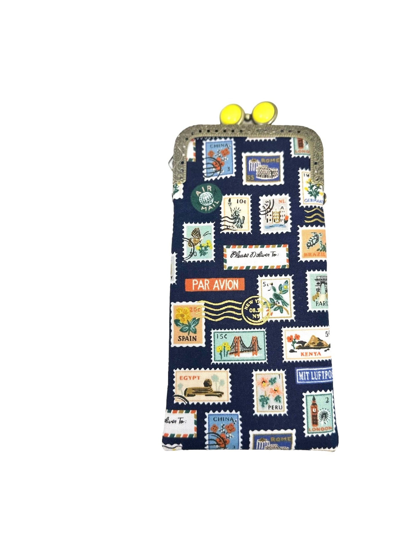 Eyeglass Case - Travel Stamps