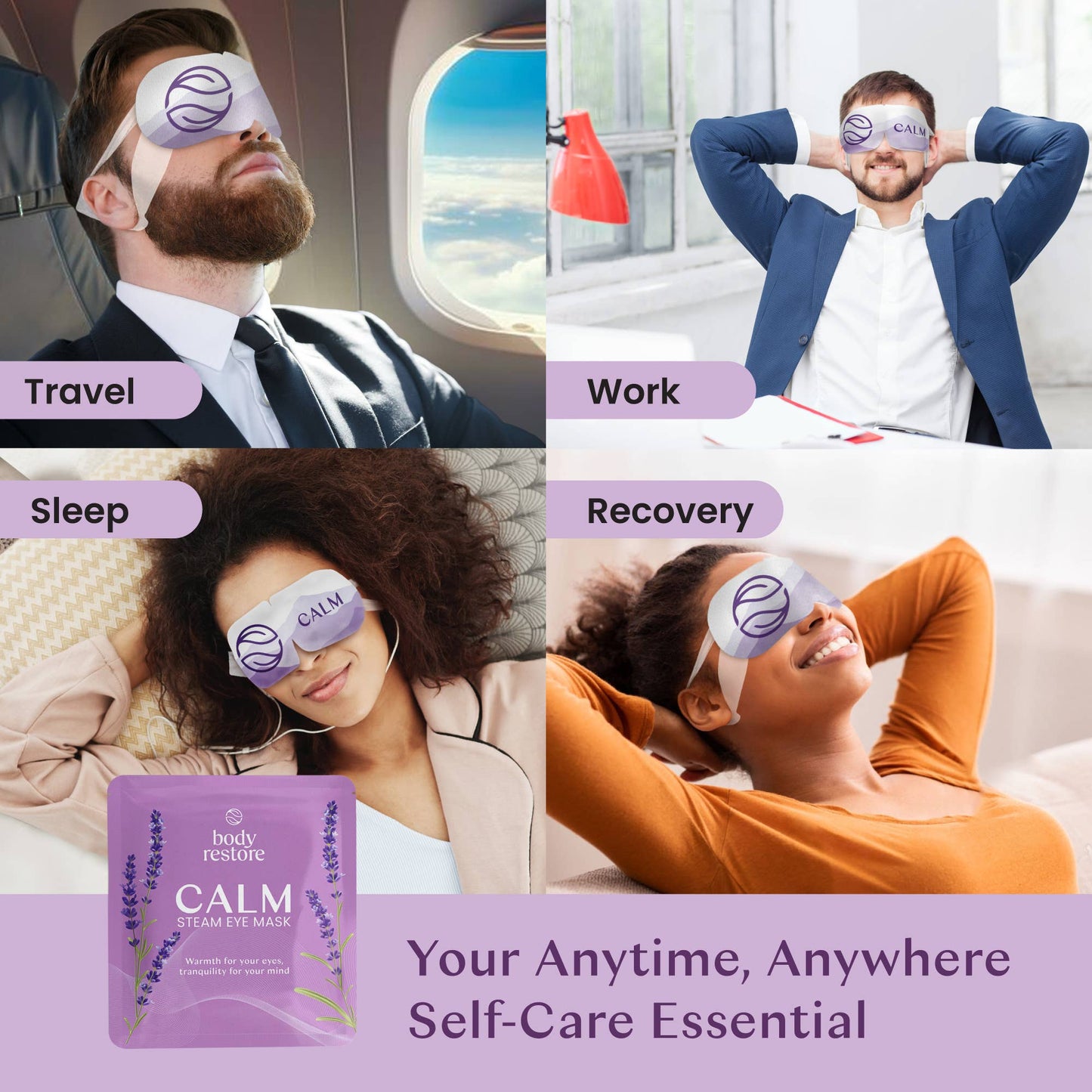 body restore - Lavender Steam Eye Mask (5 pack)