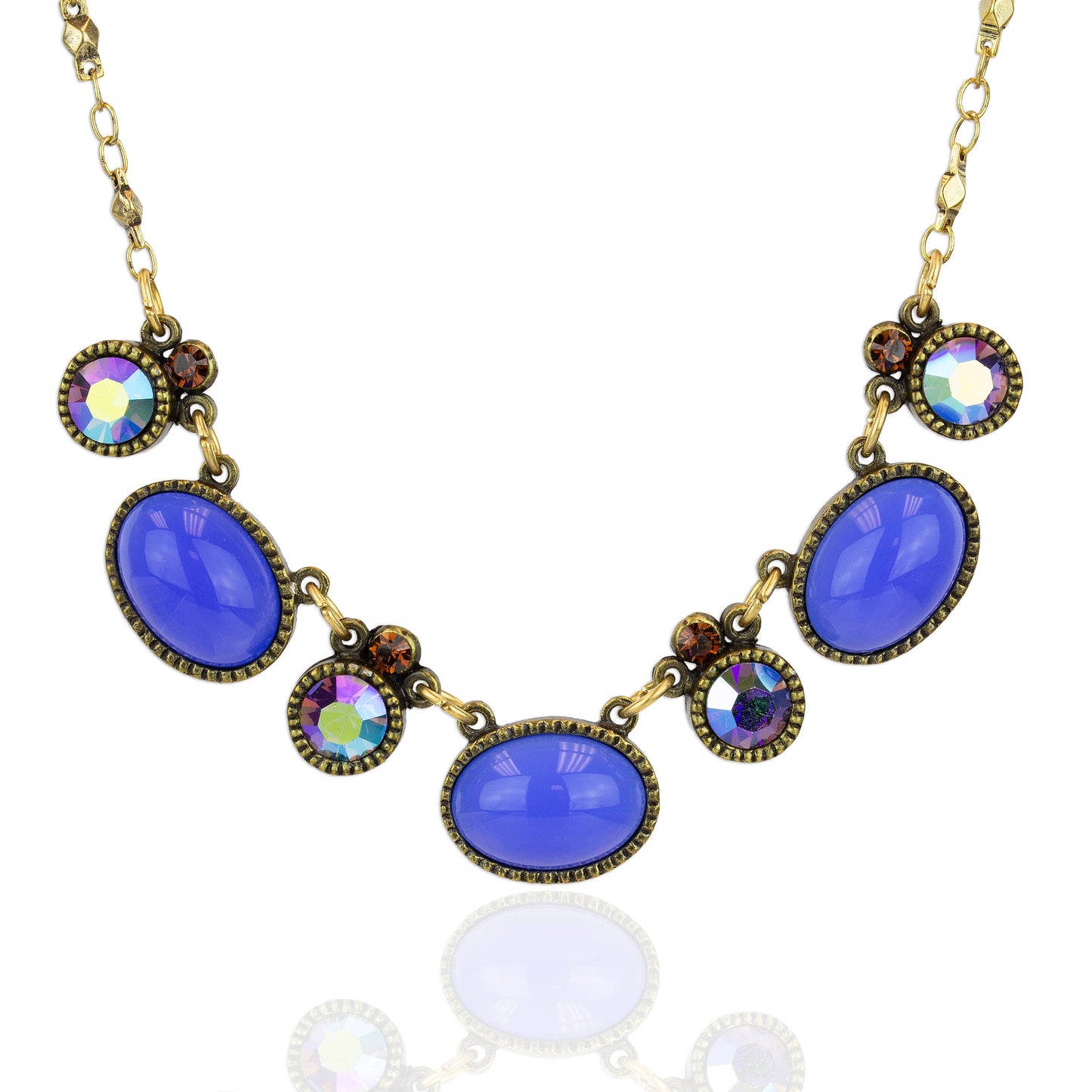 Opulent Sunset Multicolored Blue Crystal Necklace