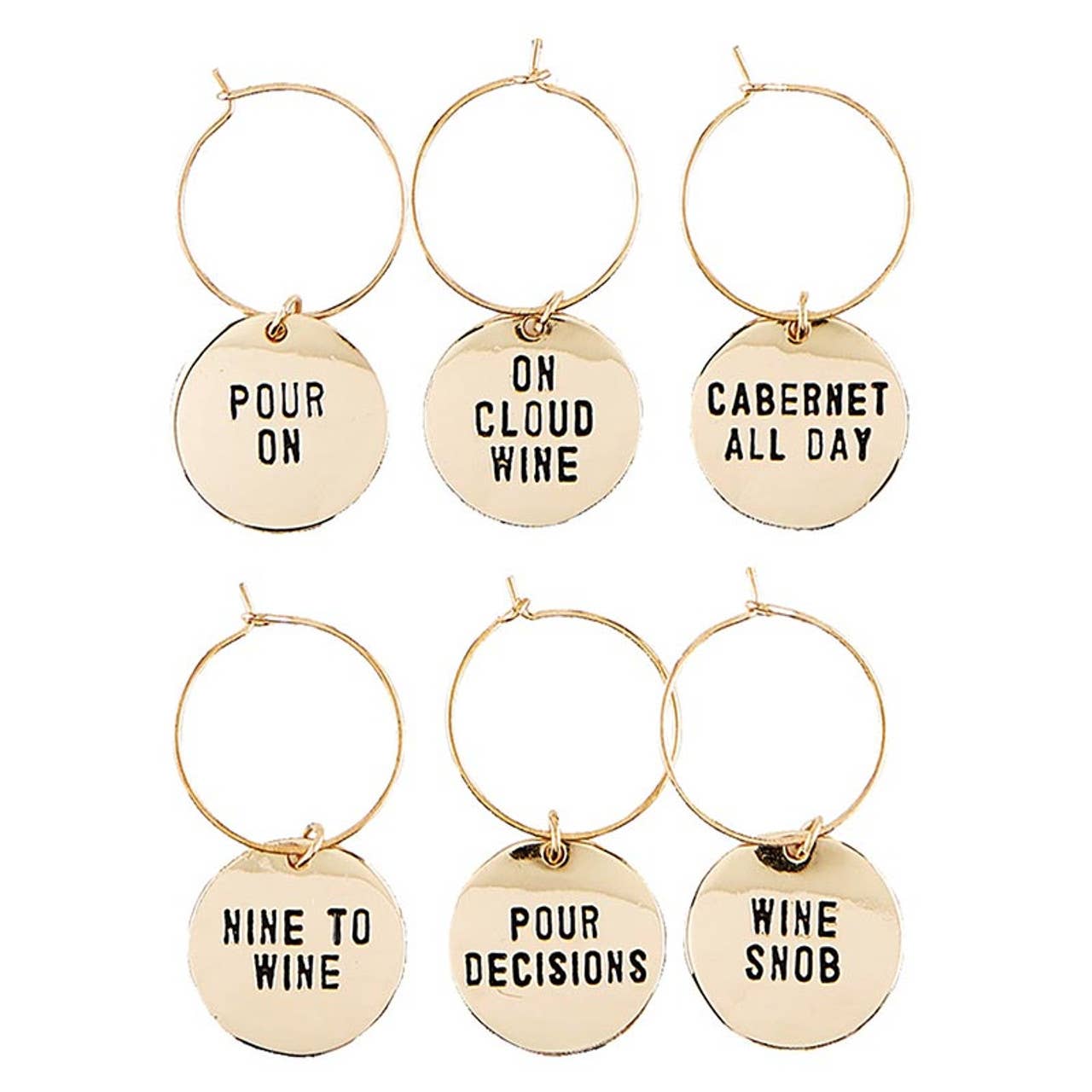 Gold Wine Tasting Charm Set