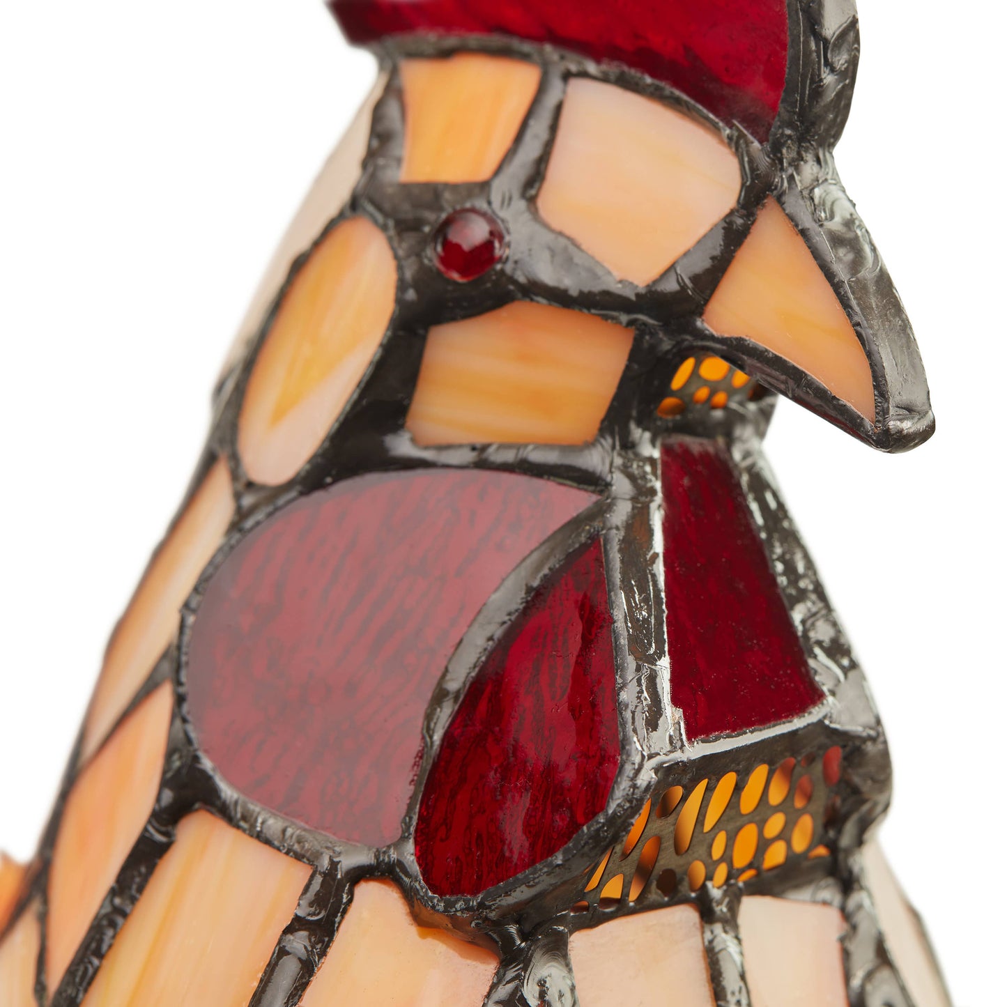 15"H Tiffany-style Rooster Multi-Color Novelty Accent Lamp