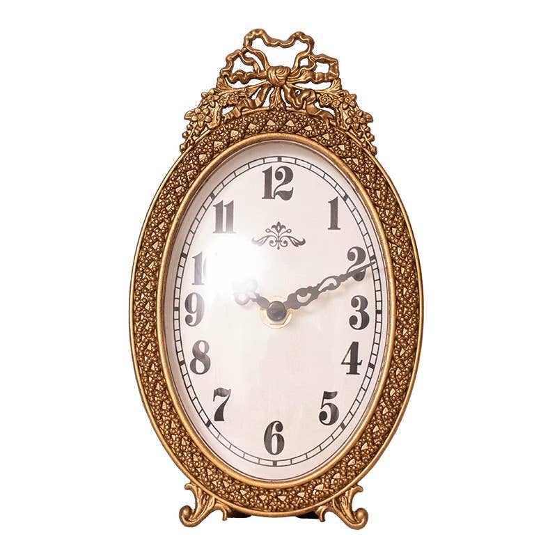 Desktop Clock Vintage Gold French
