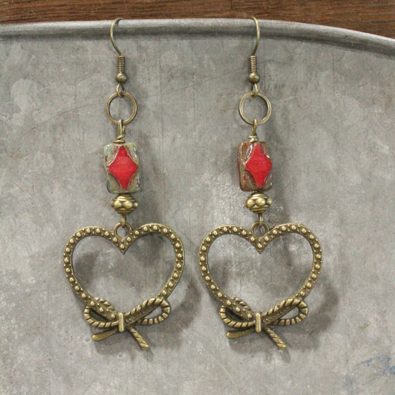 Can't Stop This Love Czech Glass Dangle Earrings