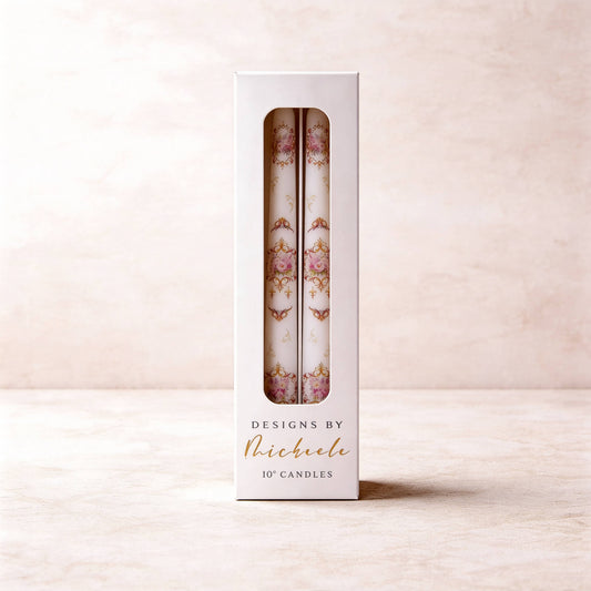 Vintage Inspired Rose Taper Candles for Decor and Gifts