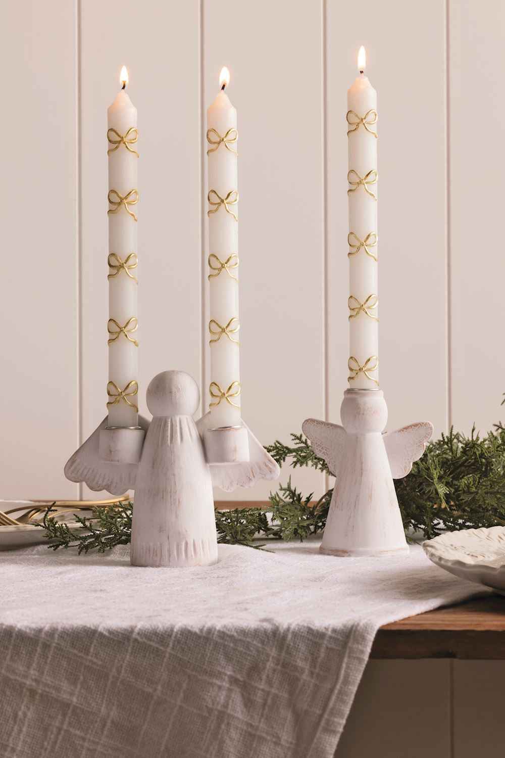 Terracotta Angel Double Taper Candle Holder