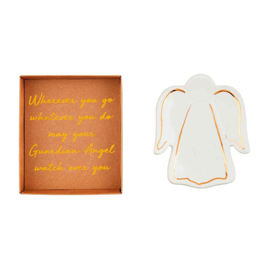 Gold Trimmed Angel Tidbit Dish