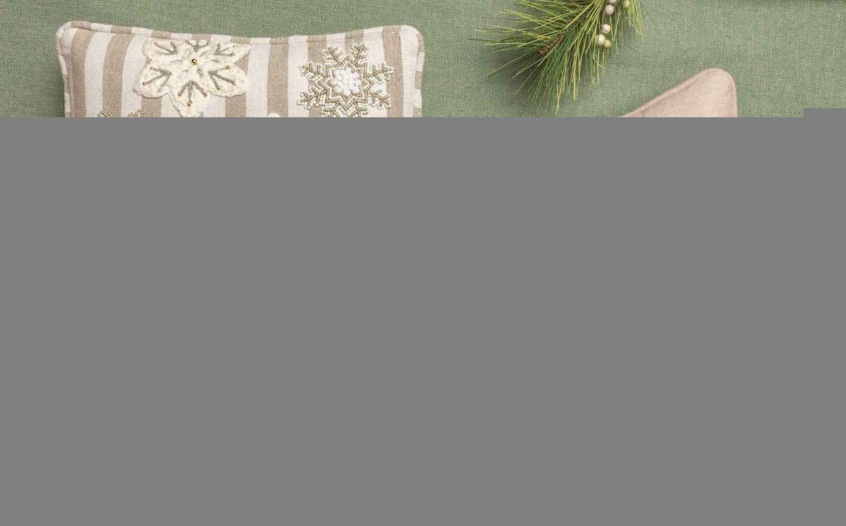 Beaded Tree Striped Mini Pillow