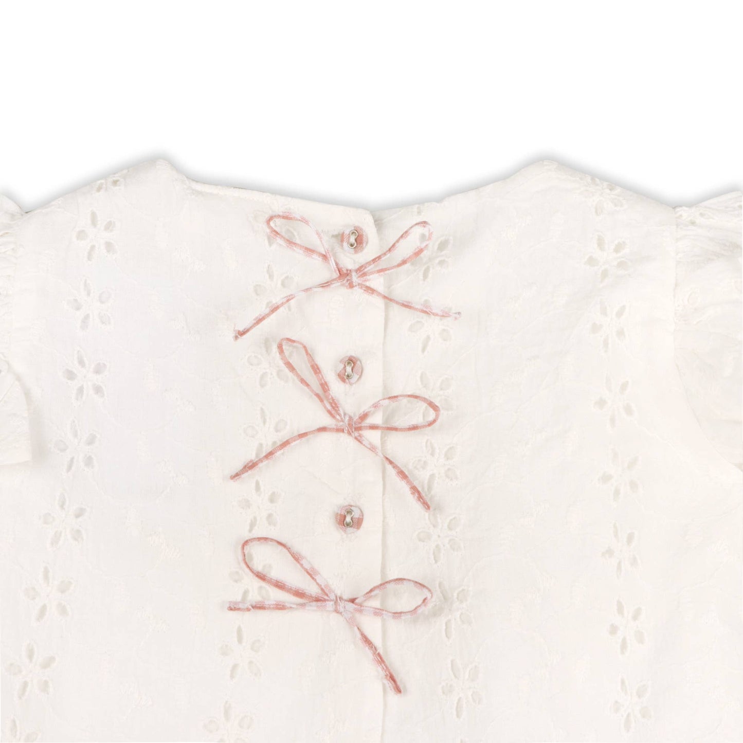 Milly Eyelet & Bow Baby Top + Ruffled Bloomer -Organic
