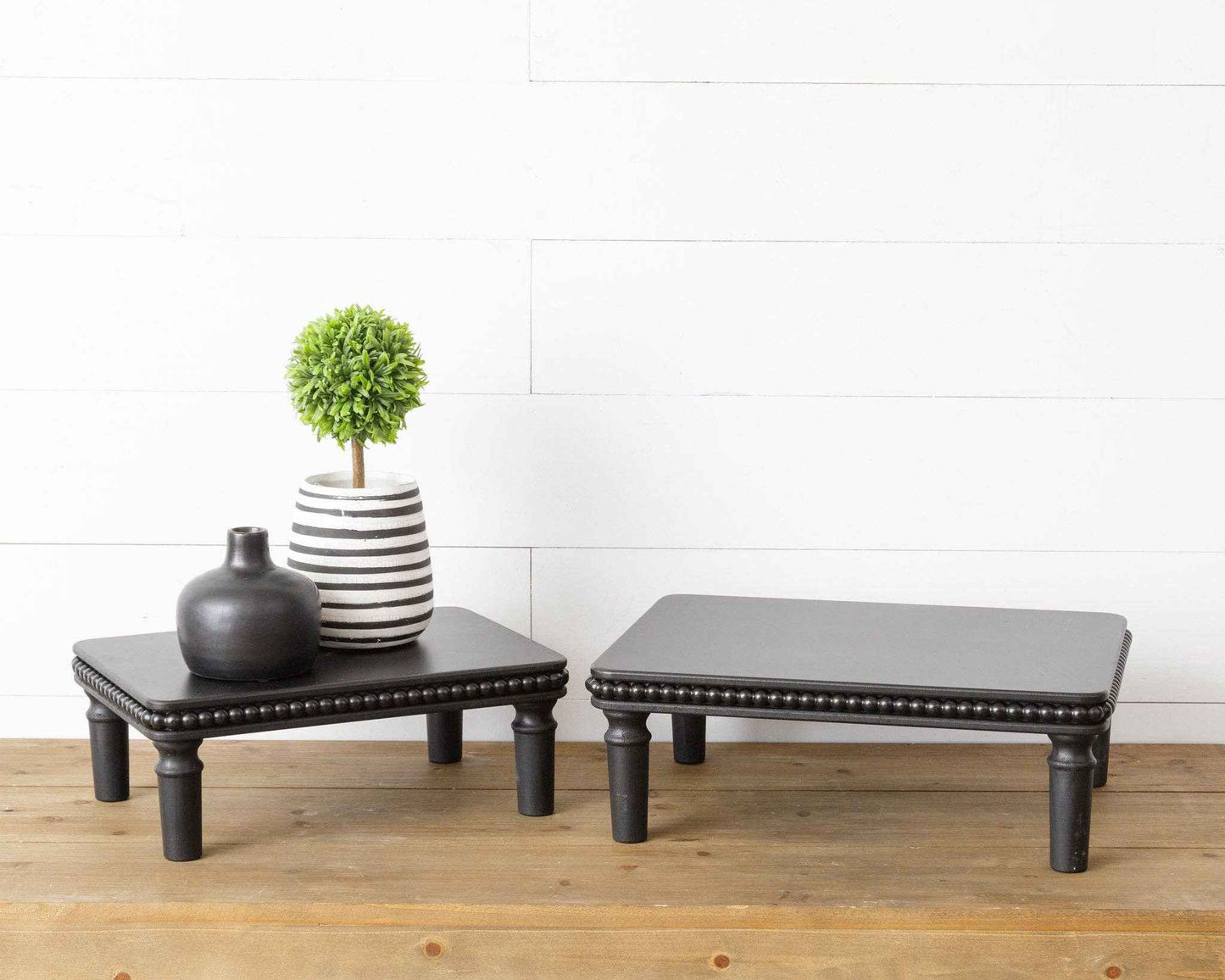 Beaded Risers, Black (Set Of 02)