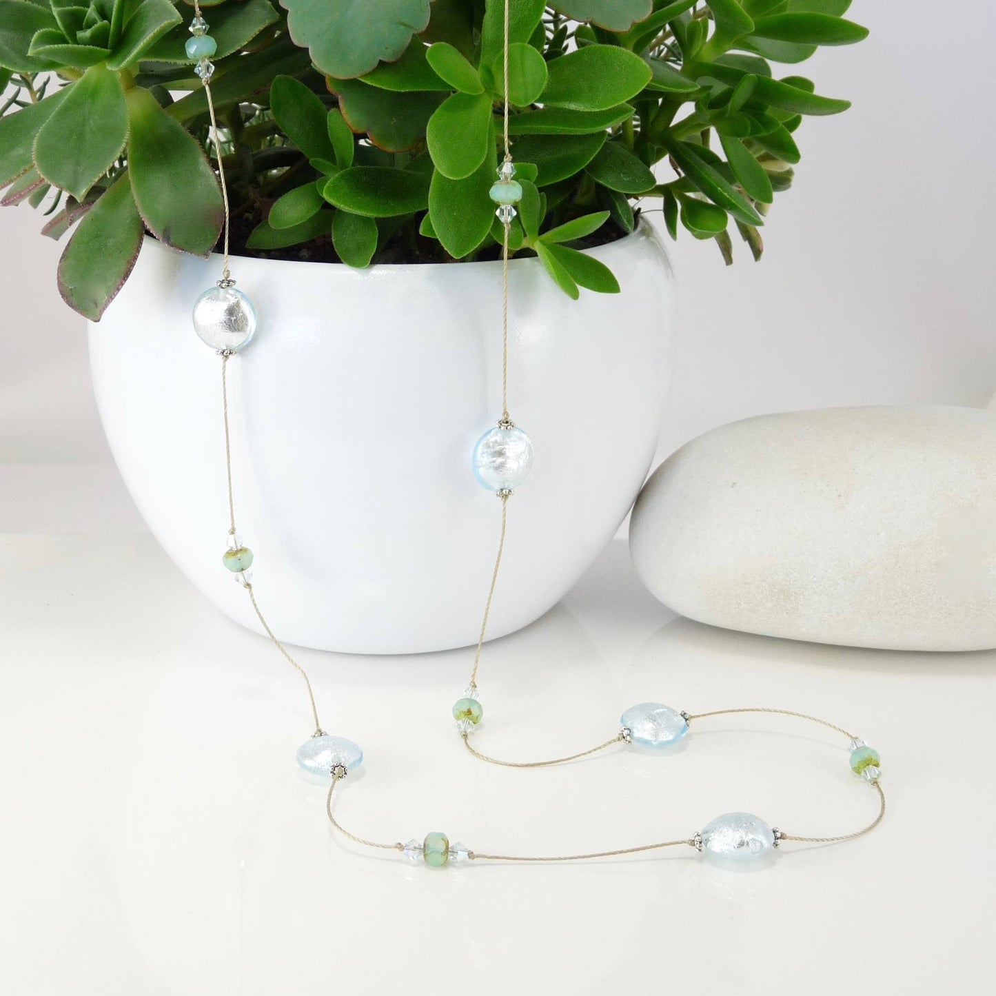 Murano Hand Knotted 36" Long Necklace
