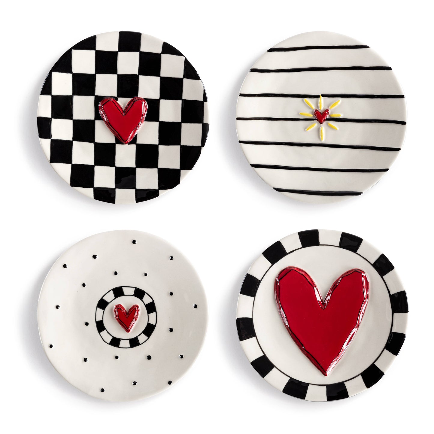 Red Heart Plate Astd