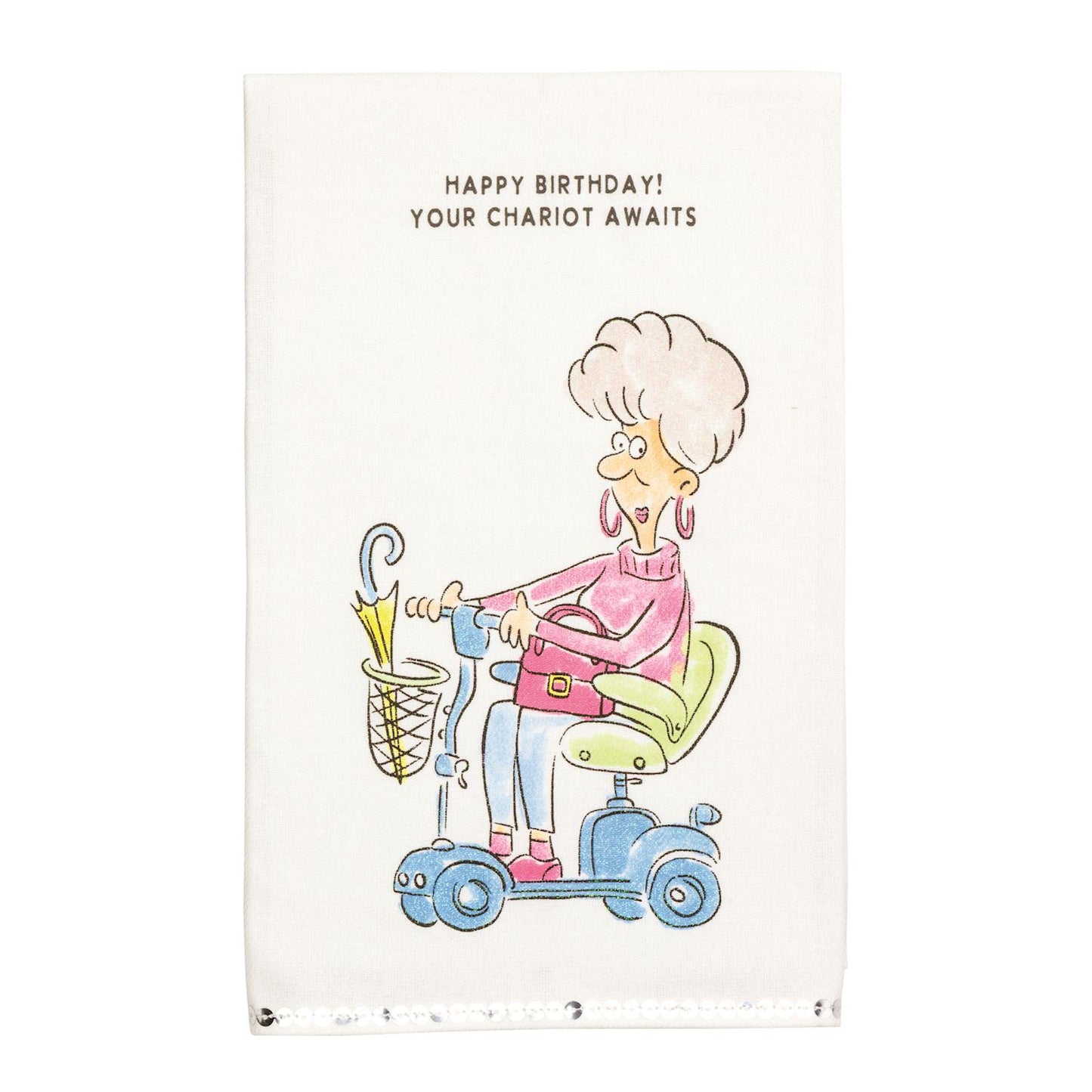 Scooter Birthday Glitter Towel