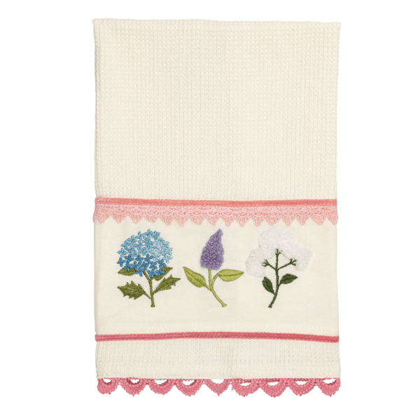 Multi Flower Embroidered Towel