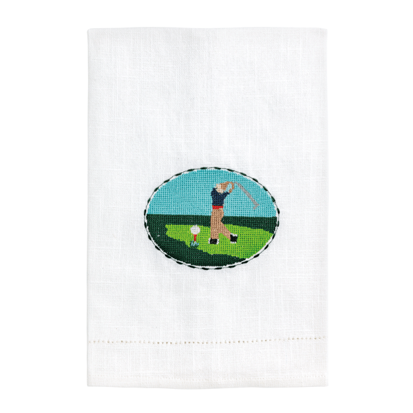 Golfer Needlepoint Towel