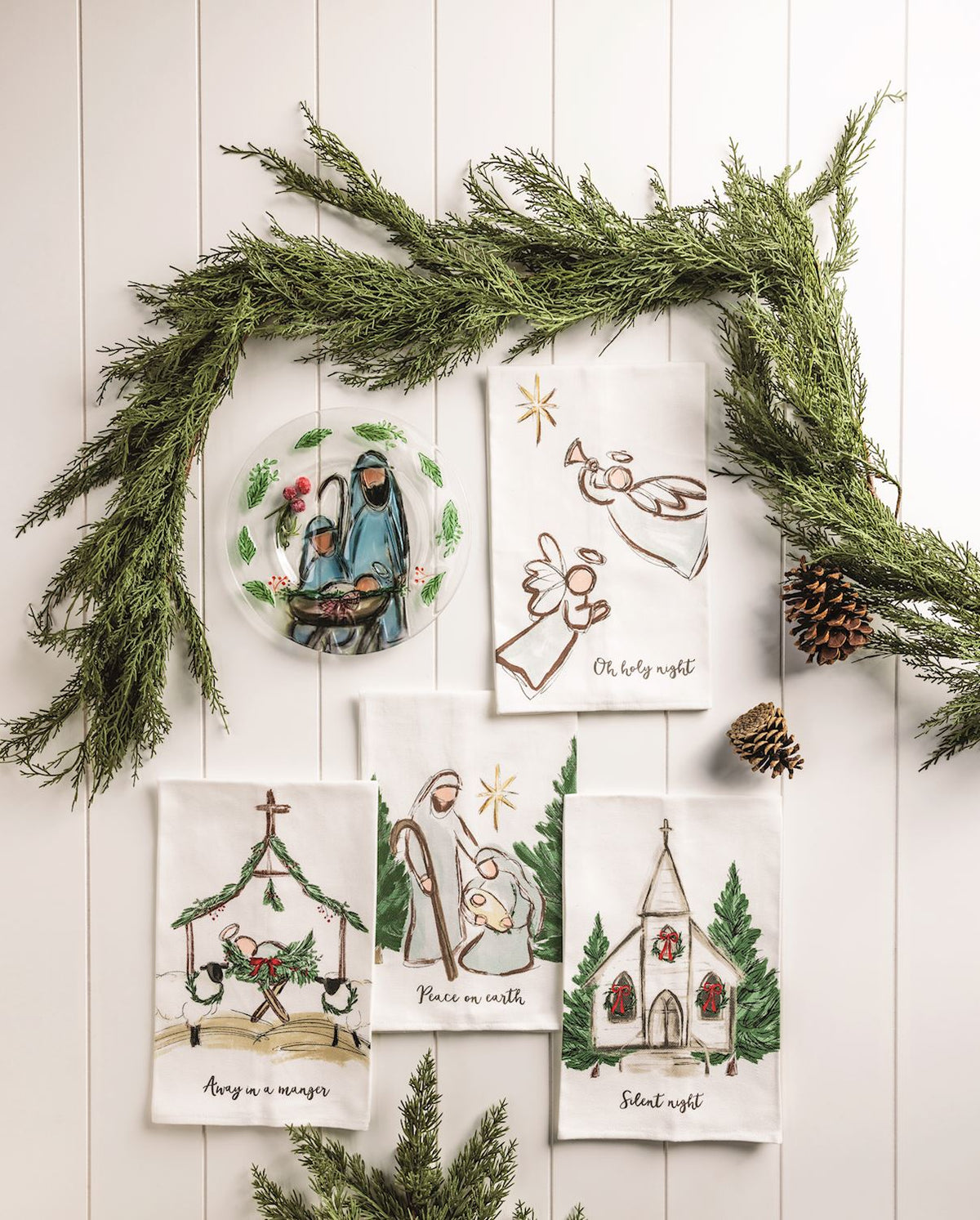 Away in a Manger Nativity Poplin Hand Towel, view 2