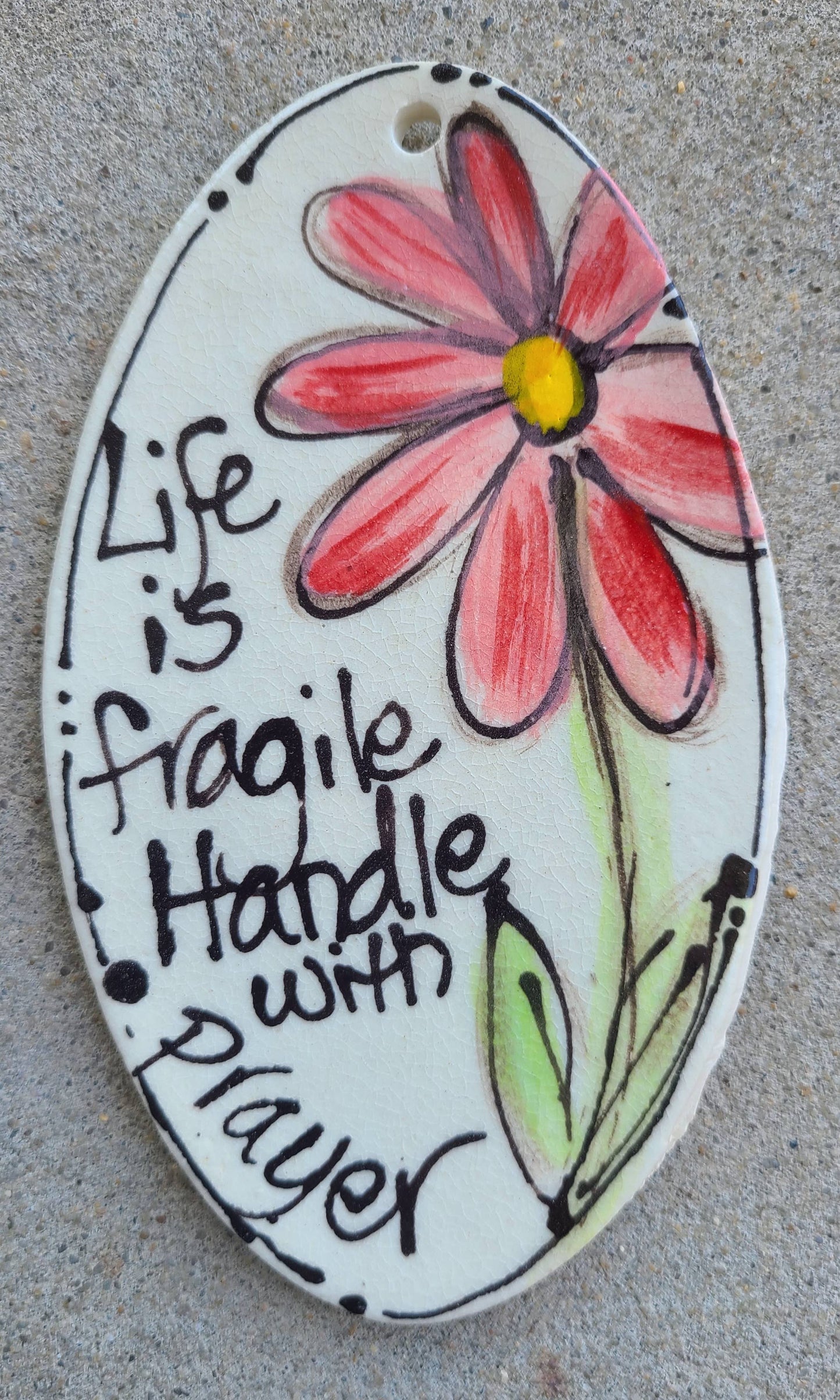Oval Ornament (Flowers Life Prayer)