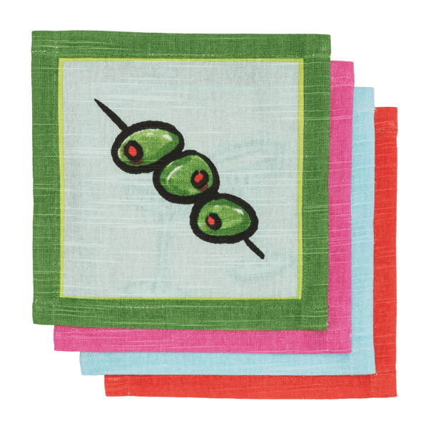 Olive Cocktail Napkin Set