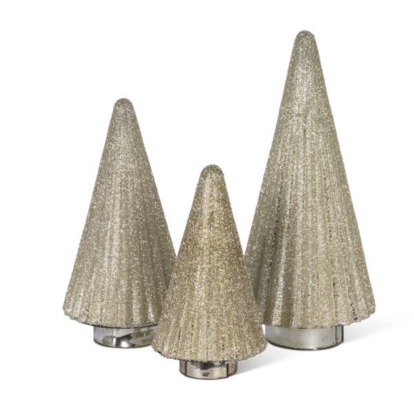 Decorative Glass Trees, Silver