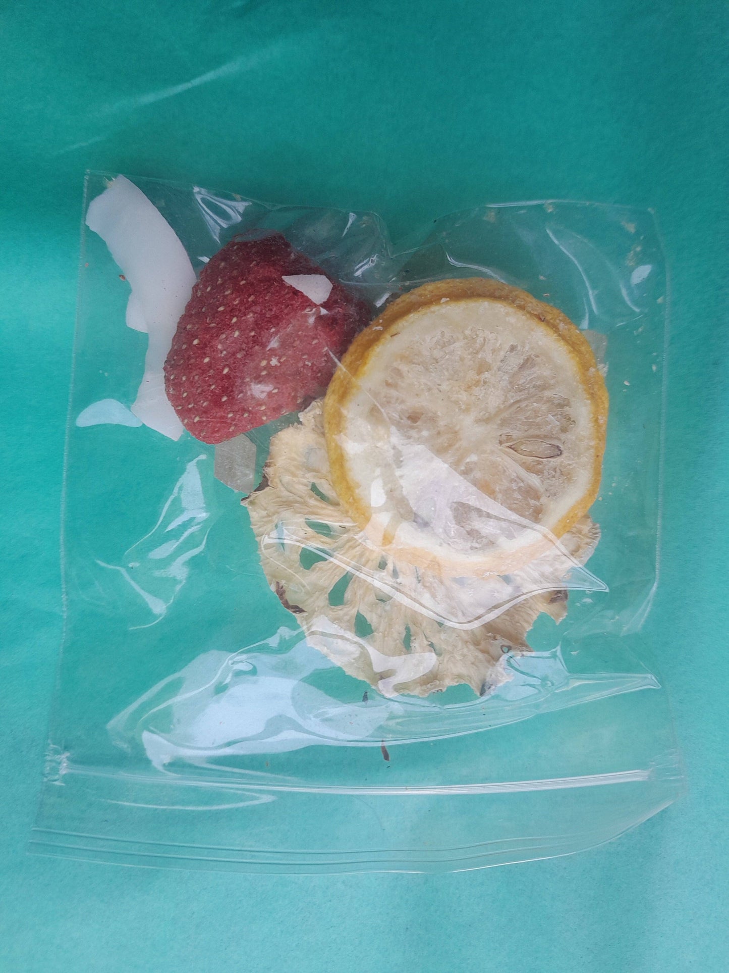 Strawberries, Lemon Slices, Pear, Coconut & Rock Sugar