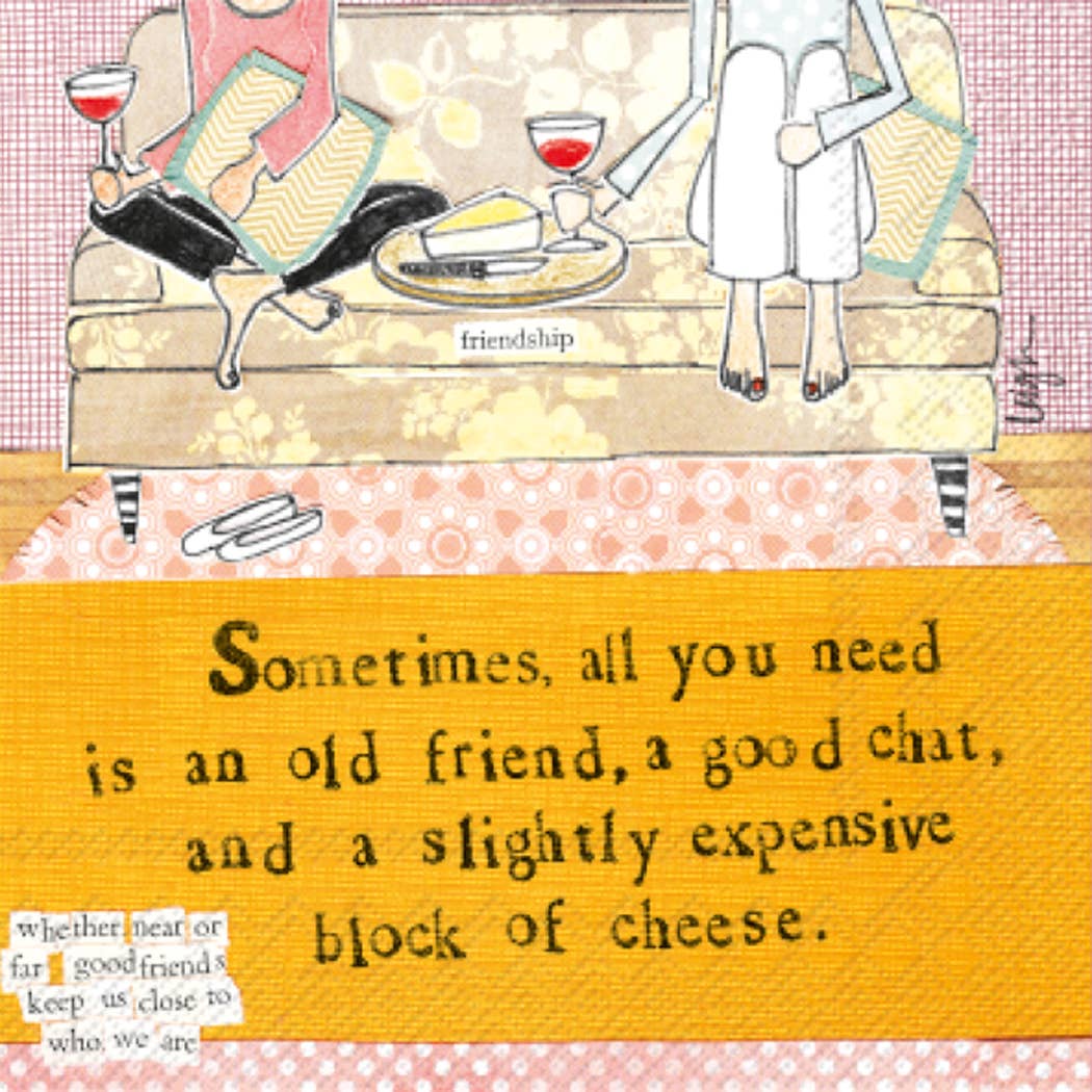 Paquete de 20 servilletas de cóctel de papel con diseño de "Curly Girl Block Of Cheese"