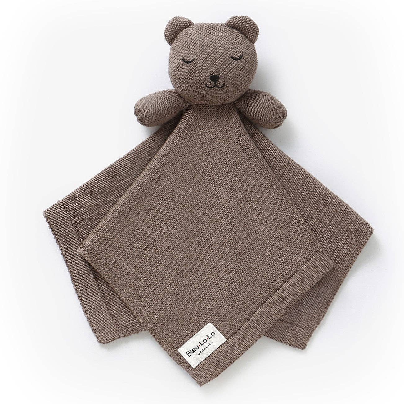 Organic Plush Lovey Security Blanket: Bear - Milk Chocolate