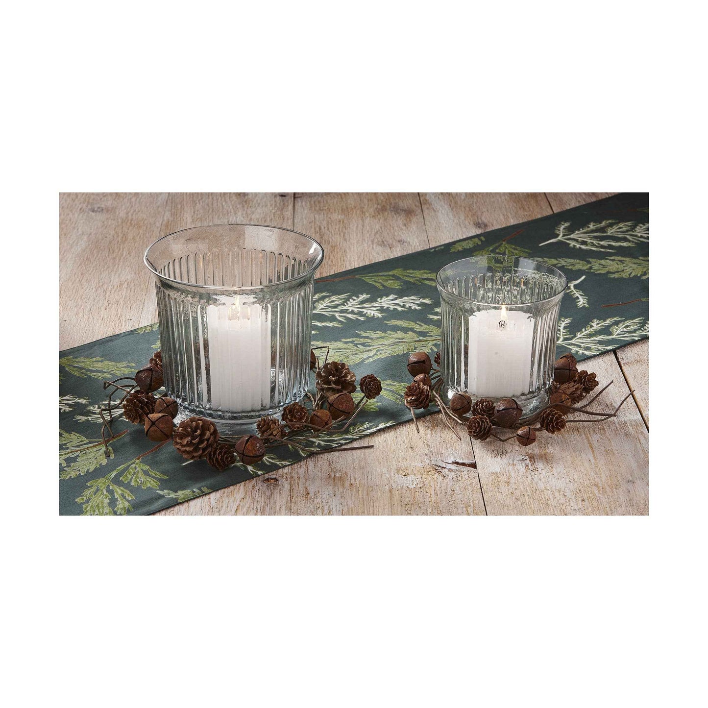 Pinecone And Bell Wreath Small Brown Metal Christmas